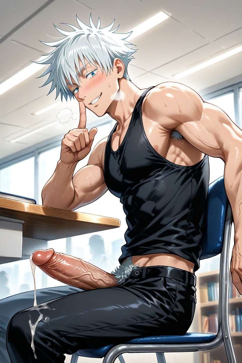 Caught, Sitting, Excessive Cum Projectile AI Gay Porn