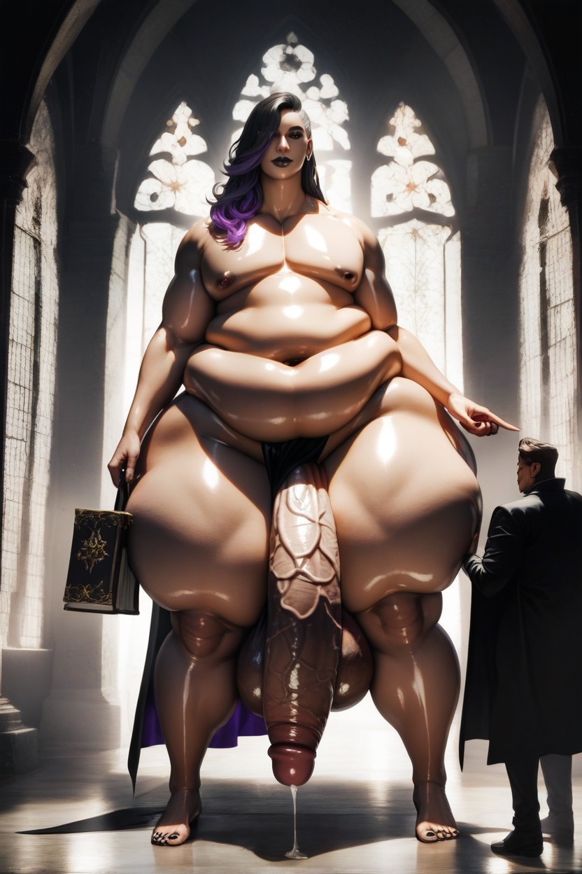 Crossdresser, Thick Thighs, Absurdly Comically Long Oversized Penis AI Gay Porn