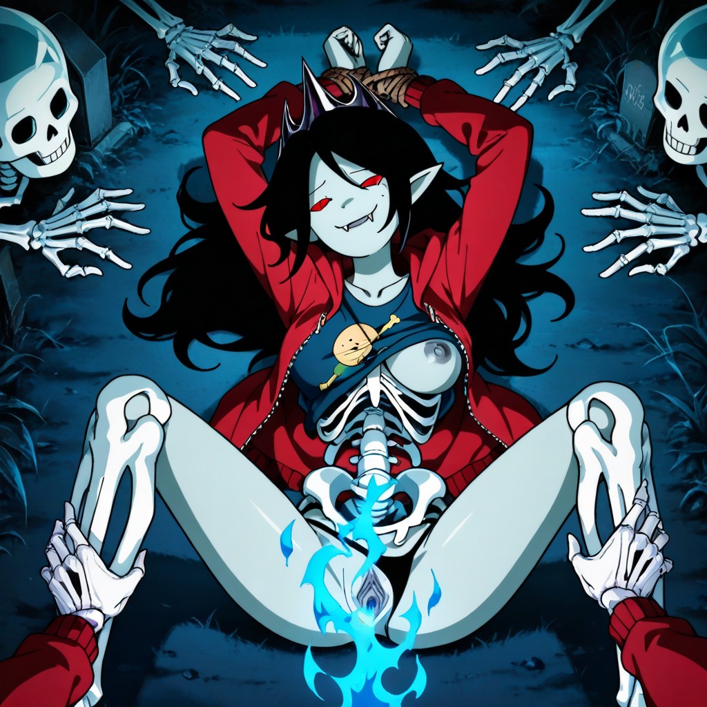 Graveyard, Long Hair, Legs Spread Hentai AI Porn