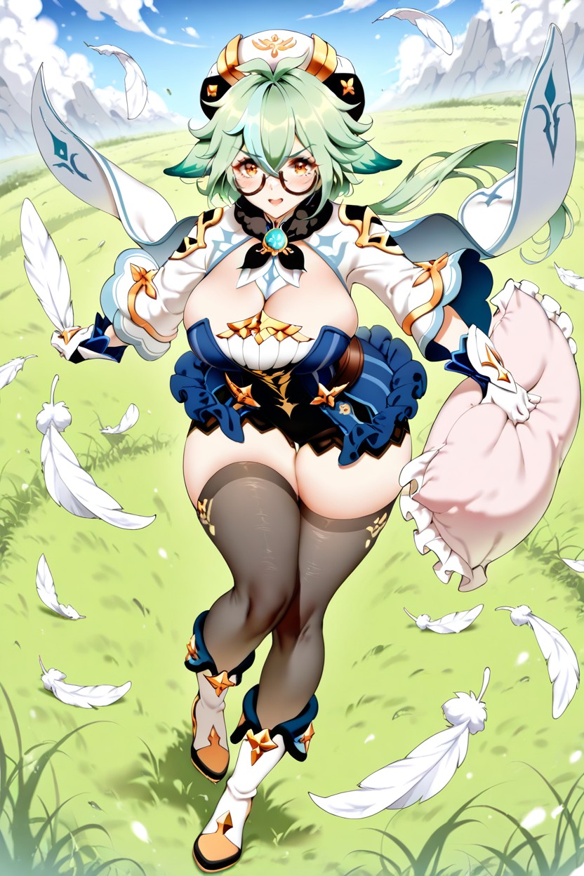 Attacking, Full Body, Holding A Pillow With Both Hands Hentai AI Porn