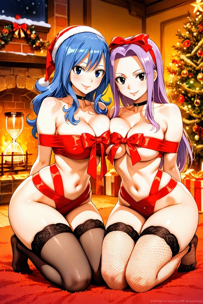 Straight Hair, Black Fishnet Stockings, Levy Mcgarden From Fairy Tail Hentai AI Porn