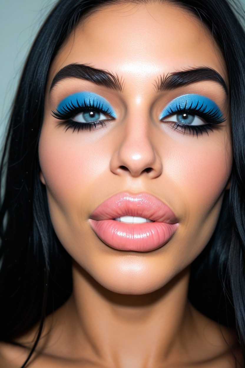 Massive Lips, Naked, Mouth Closed AI Porn