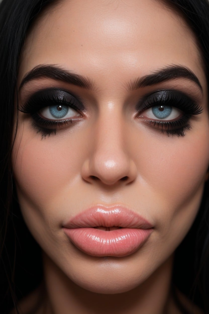 Face Shot, Close Up Of Face, Black Hair AI Porn