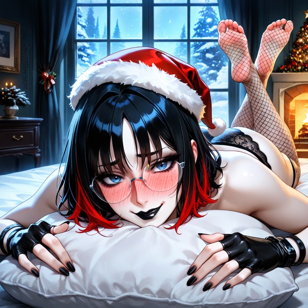 Christmas, Heavily Freckled, Black Nails Hentai AI Porn