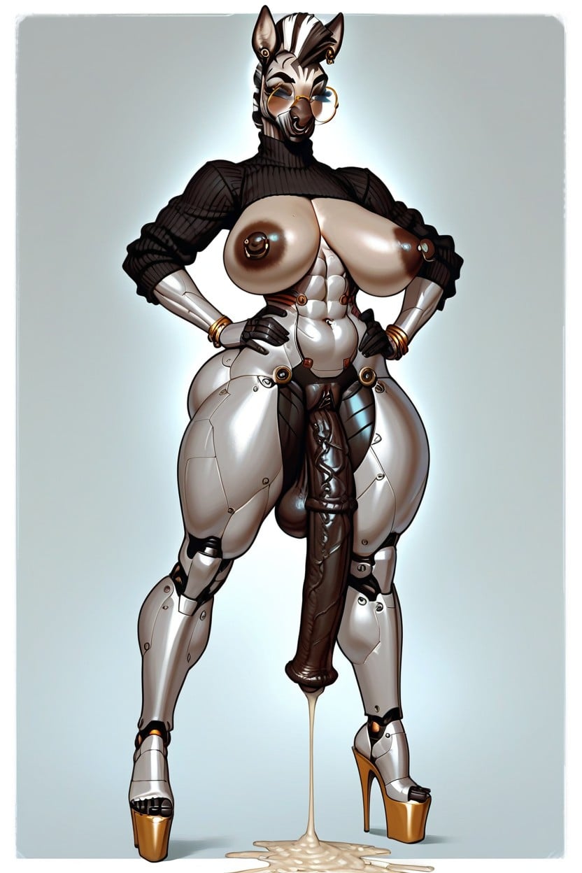 Futanari, Full Body, Bounce Lines Furry AI Porn