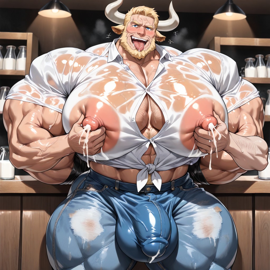A Lot Of Body Hair, Hands Tied Behind Back, Milk Out Of AI Gay Porn