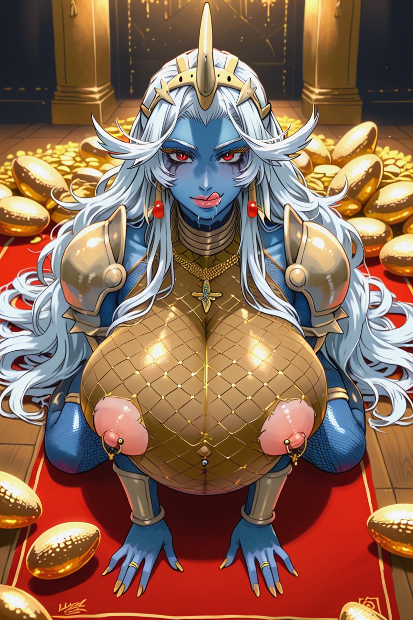 All Body Fishnet Suit, Gold Coins, Hdr Hentai AI Porn