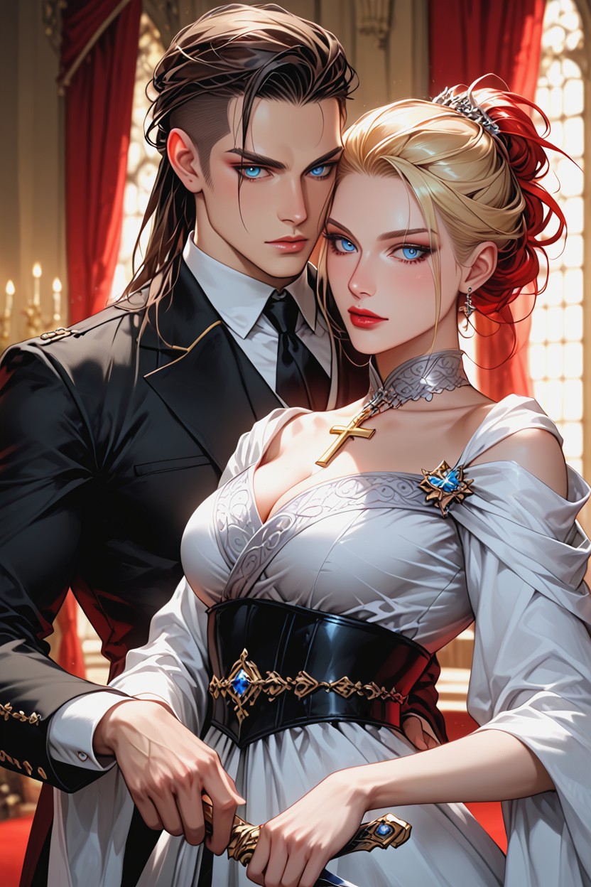 Dagger At His Side, 18+, Warm Red And Gold Light Hentai AI Porn