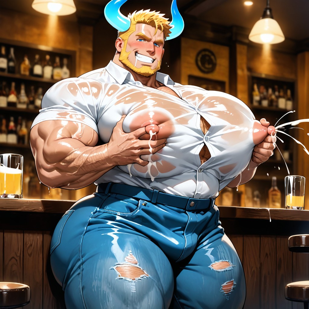 Grabbing Boobs, Nipple Milk Out Of Boob, Extremely Large Ass AI Gay Porn