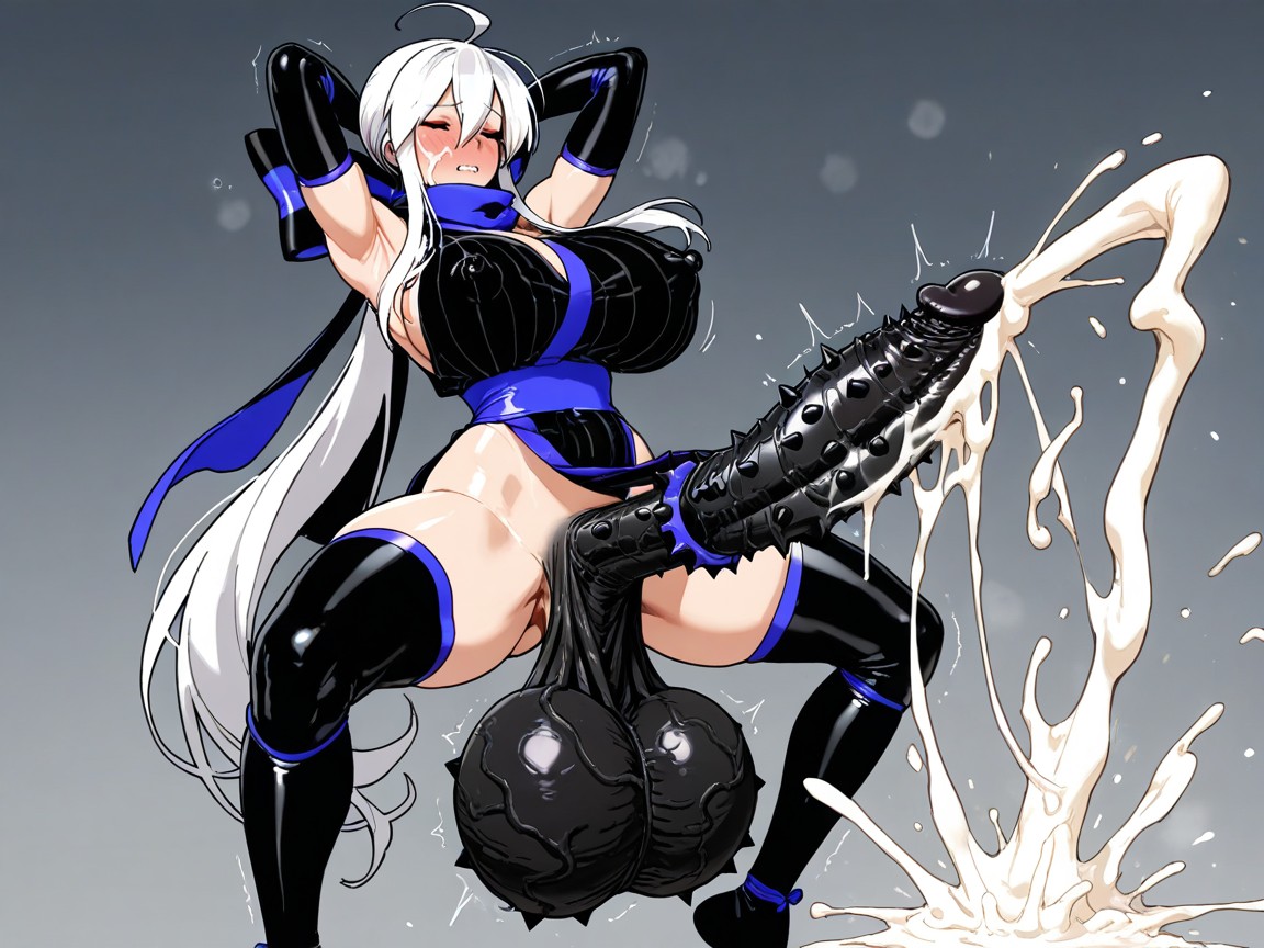 Sagging Testicles, Solo, Spiked Penis Hentai AI Porn