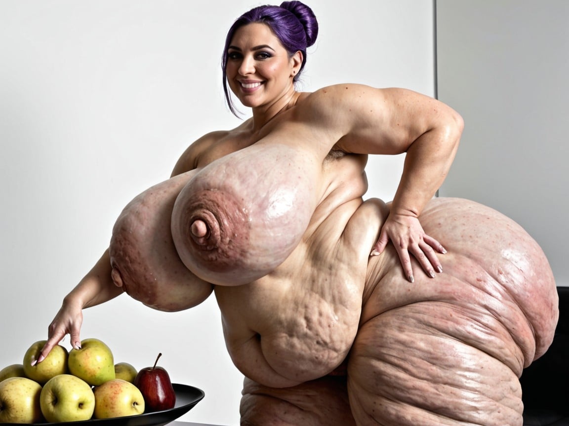 Extremely Size Enhanced Breasts, Massive Implants Extreme Macromastia Breast Hypertrophy, Sexy Skin Imperfections BBW AI Porn