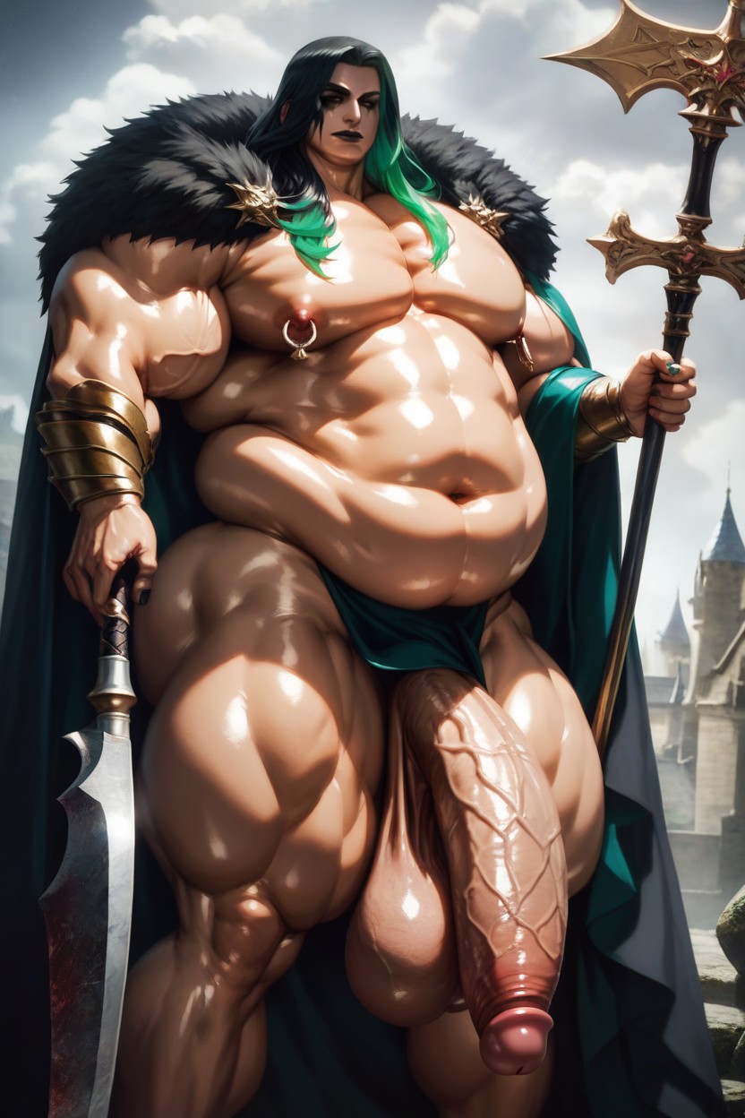 Nipple Rings, Fantasy Castle Setting, Dungeon AI Gay Porn
