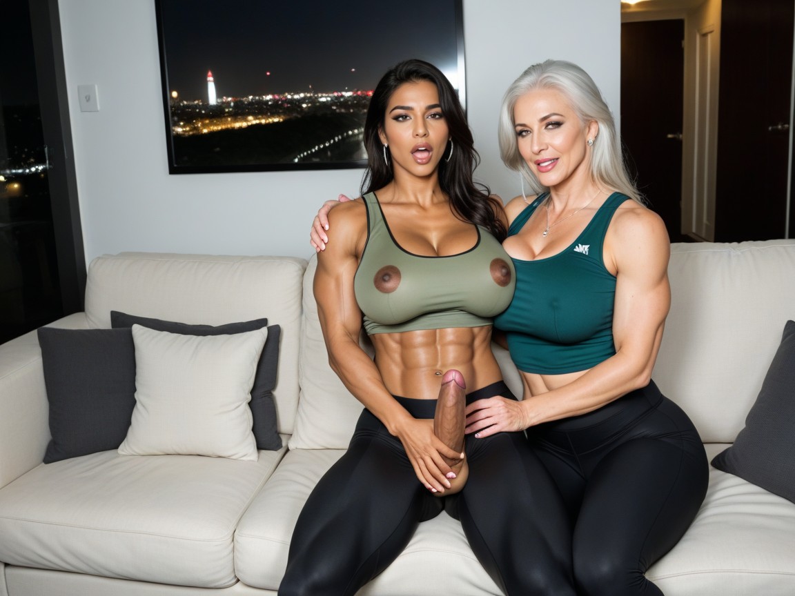 Dimly Lit, Huge Body, Dark Nipples AI Porn