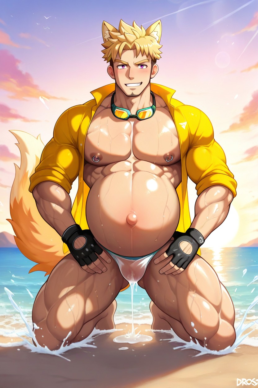 Posing, Muscles Cuntboy, Only Pussy Between Legs AI Gay Porn