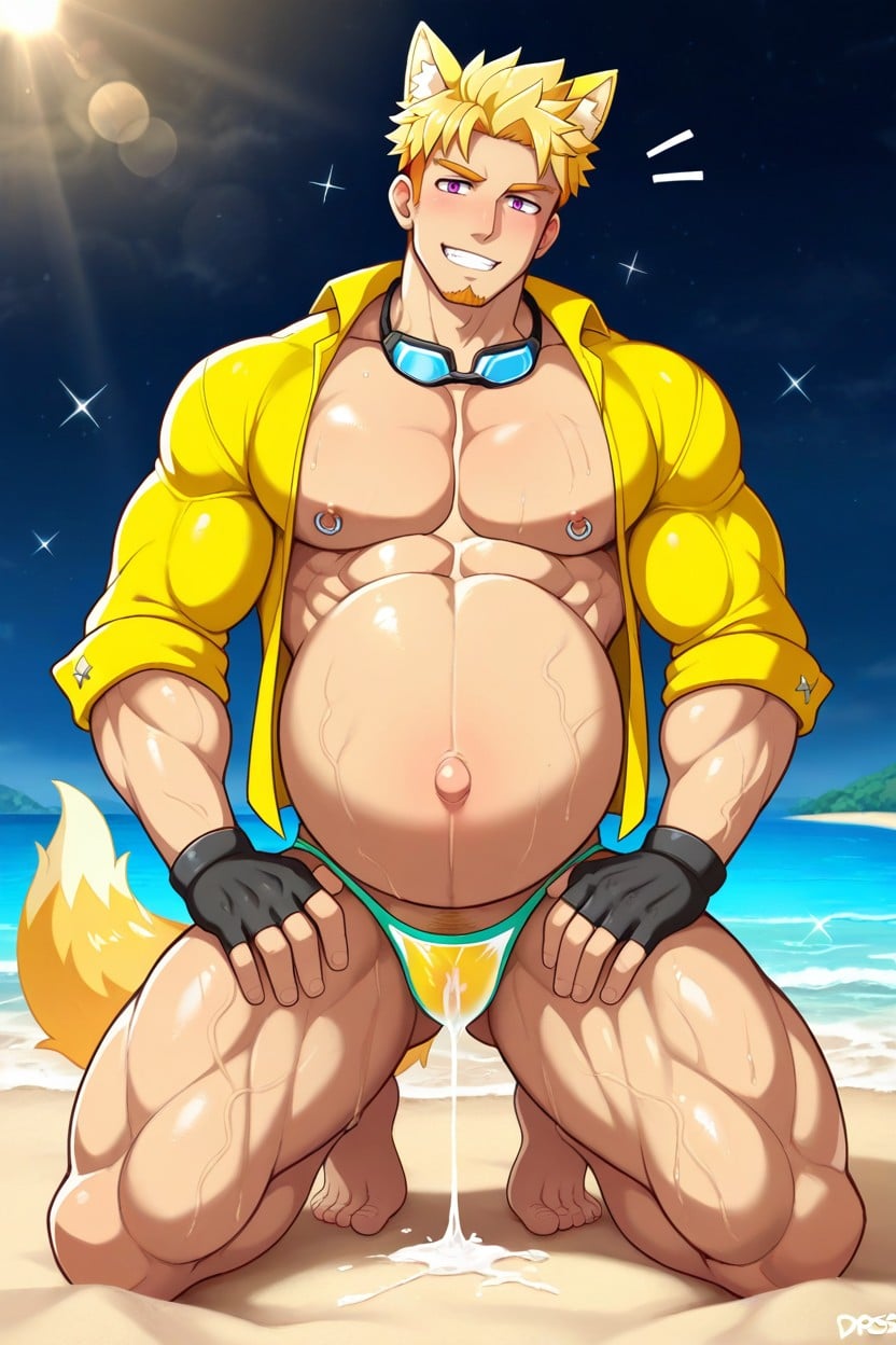Posing, Muscles Cuntboy, Belly Bulges Porno IA Gay