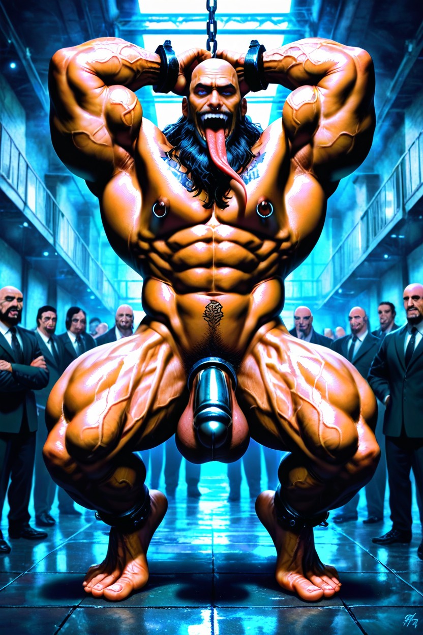 Huge Muscles, Tattooed, Bara AI Gay Porn