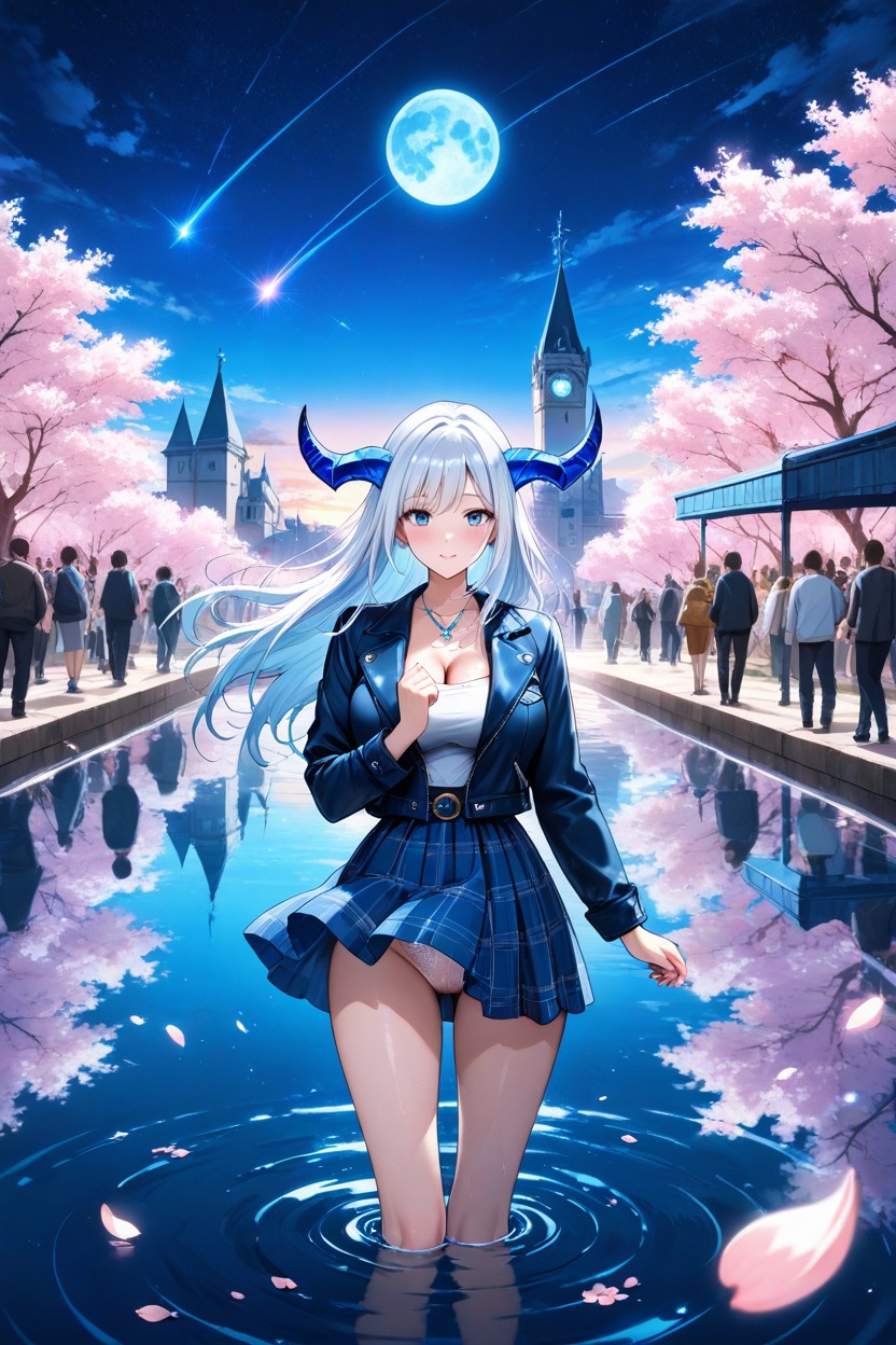 White Hair, Tiagrants, Spring Hentai AI Porn