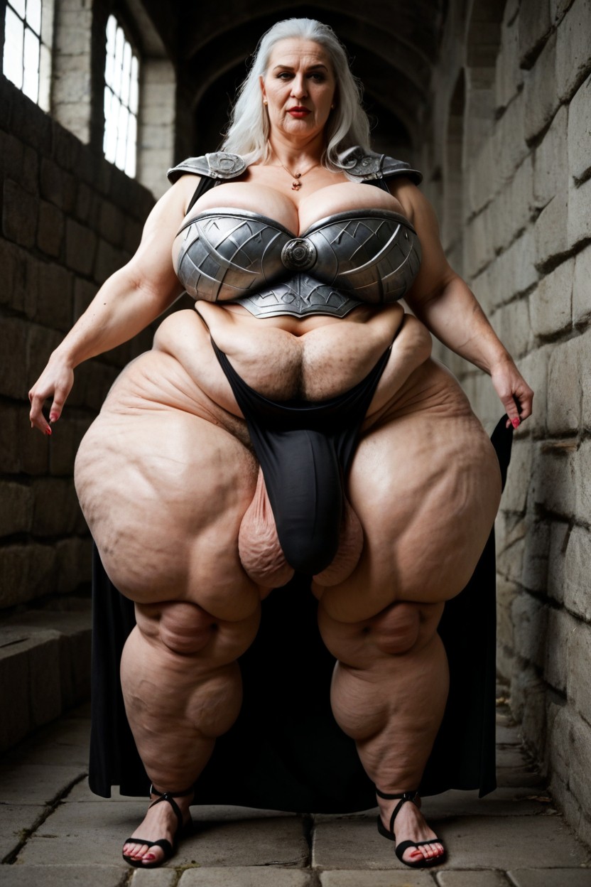 Tattoos Everywhere On Body, Cellulite Legs, Gladiator Armor AI Porn