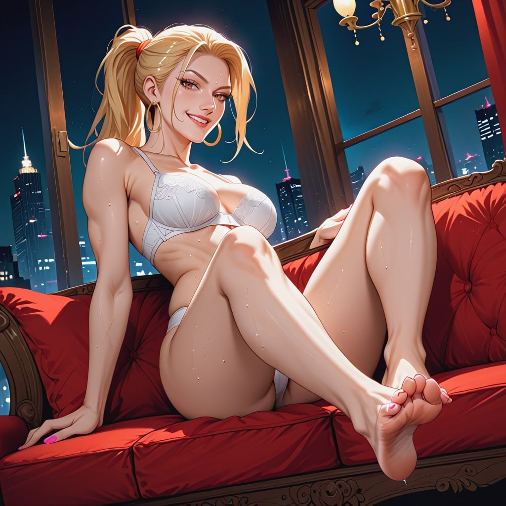White Bra, Sexy Legs, Detailed Face Hentai AI Porn