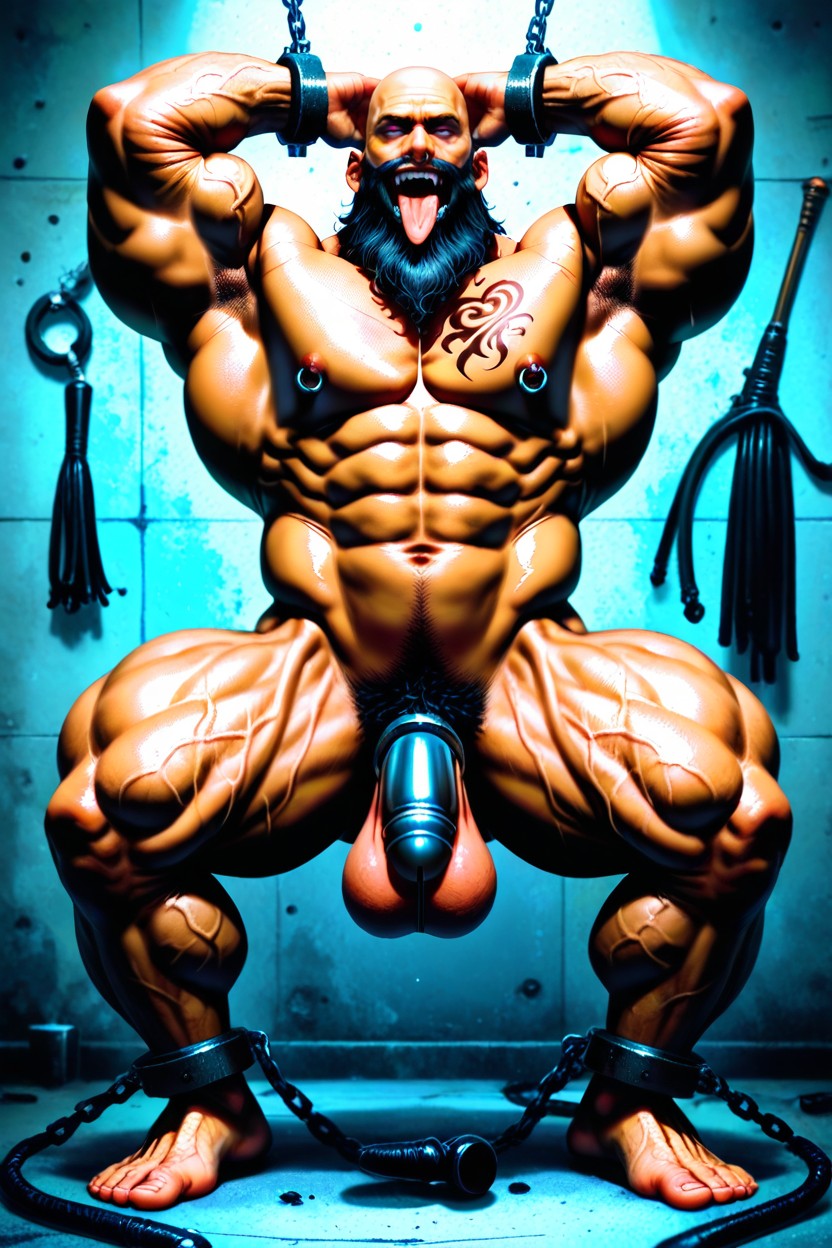 Huge Feet, Dark Tanned Skin, Detailed Realistic Image Porno IA Gay