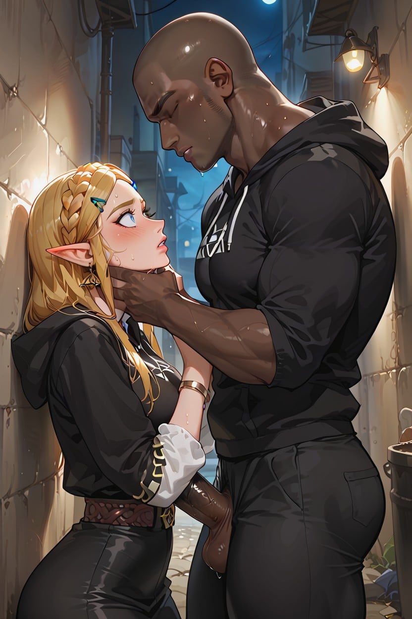 Her With Anger, Choked, Male Hand On Zelda's Throat Hentai AI Porn