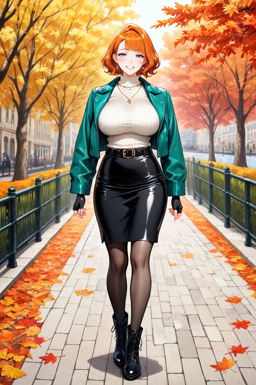 Black Boots, Grinning, Bobcut Hentai AI Porn
