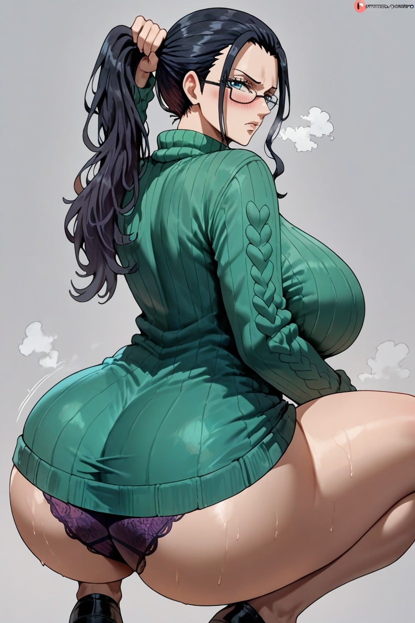 Woman, Side View, Blue Eyes AI Porn