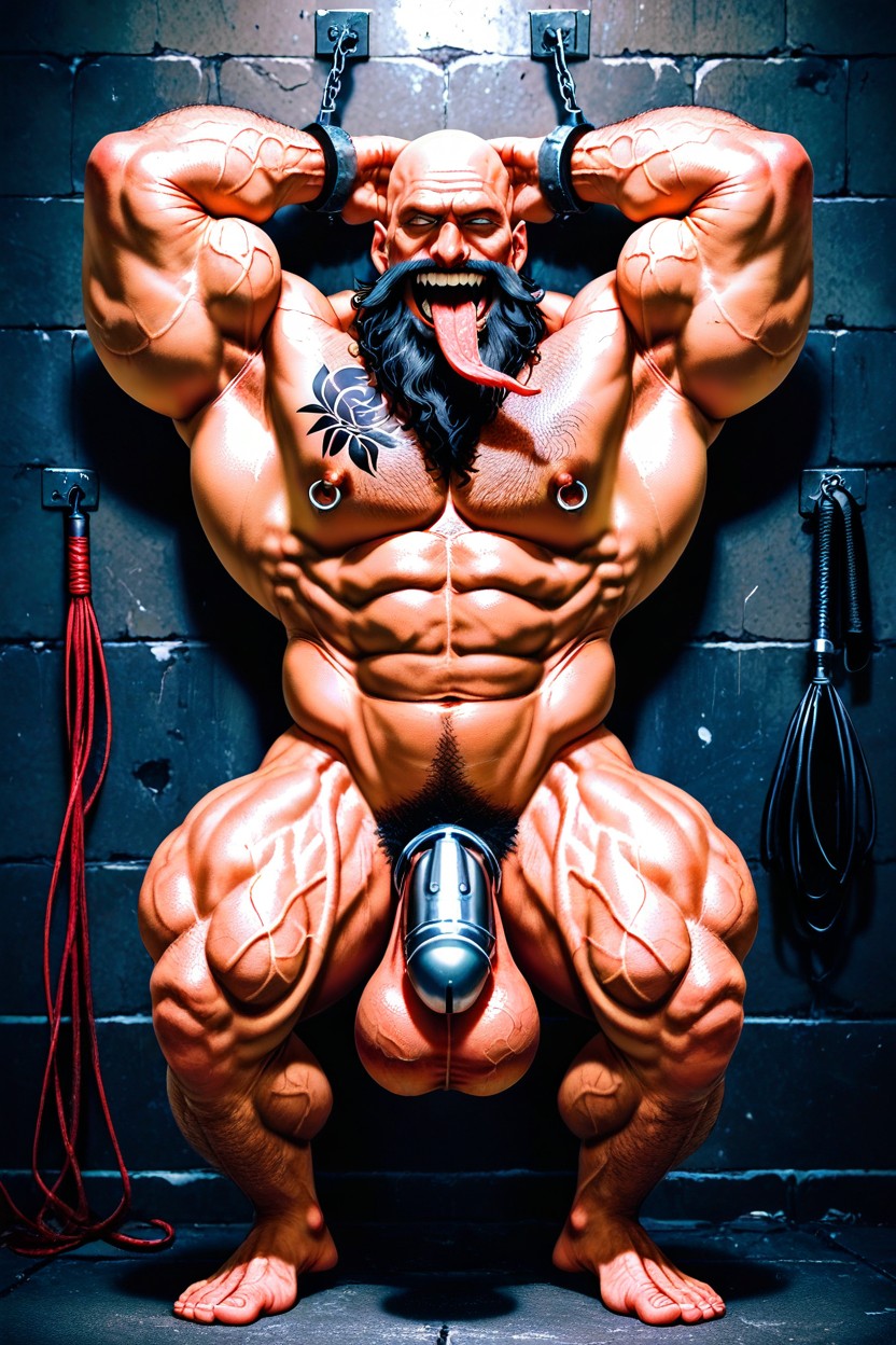 Detailed Muscles, Big Torso, Bald AI同性恋黄片