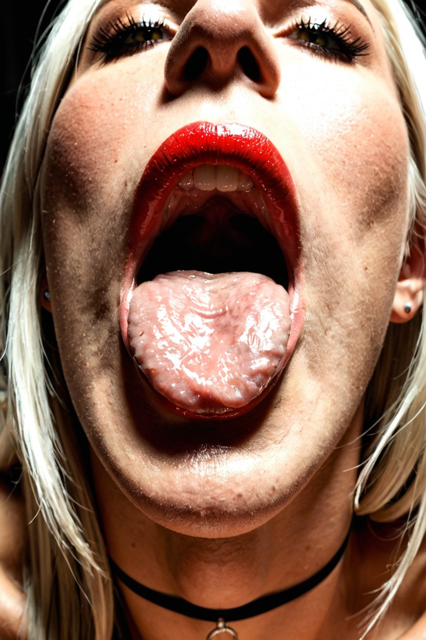 Bottom Up, Extreme Close Up Of Throat Bulge, Close Up AI Porn
