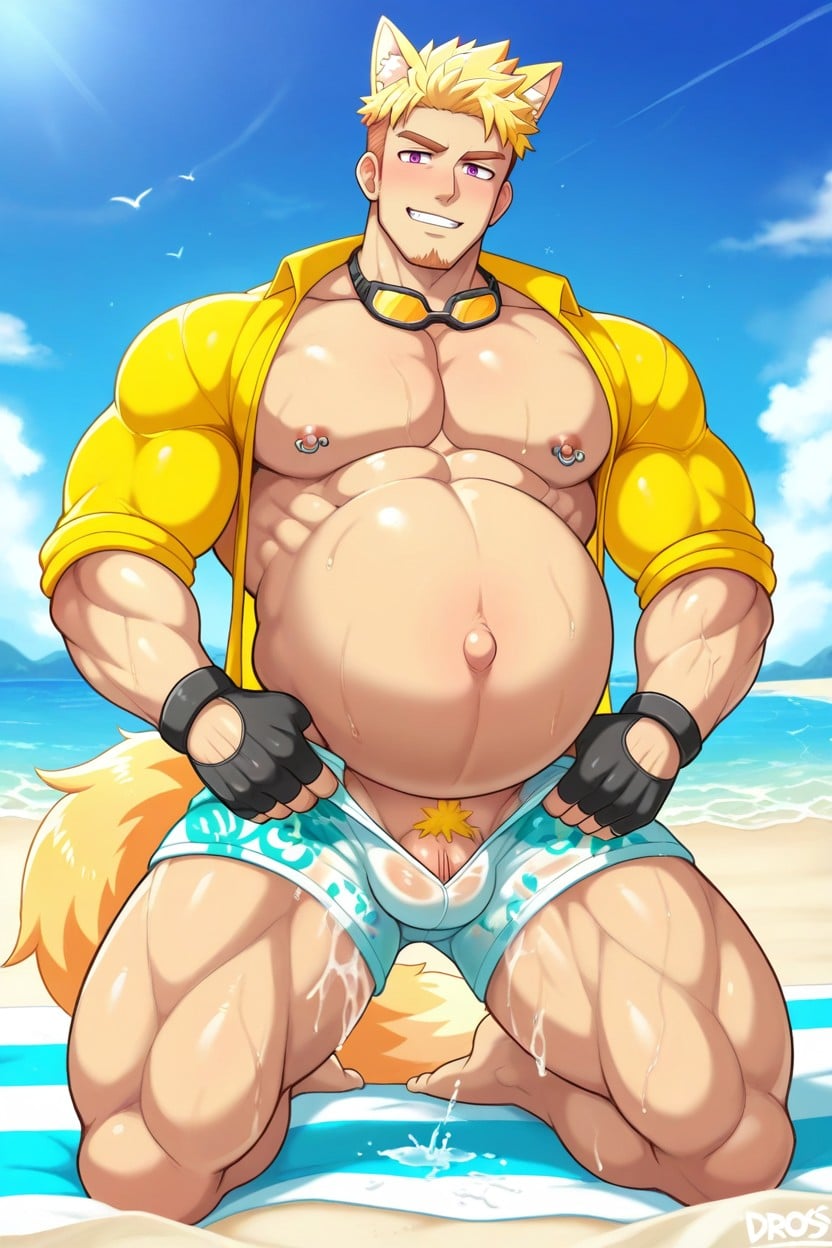 Transparent Plastic Yellow Shirt, Cuntboy, 棉质短裤 AI同性恋黄片