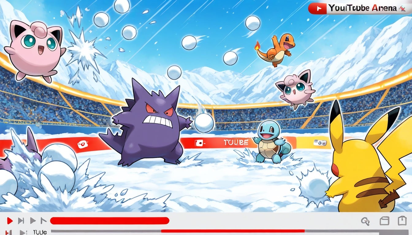 Snowballs Flying Around, Wearing Scarfs And Winter Clothing, Winter AI Porn