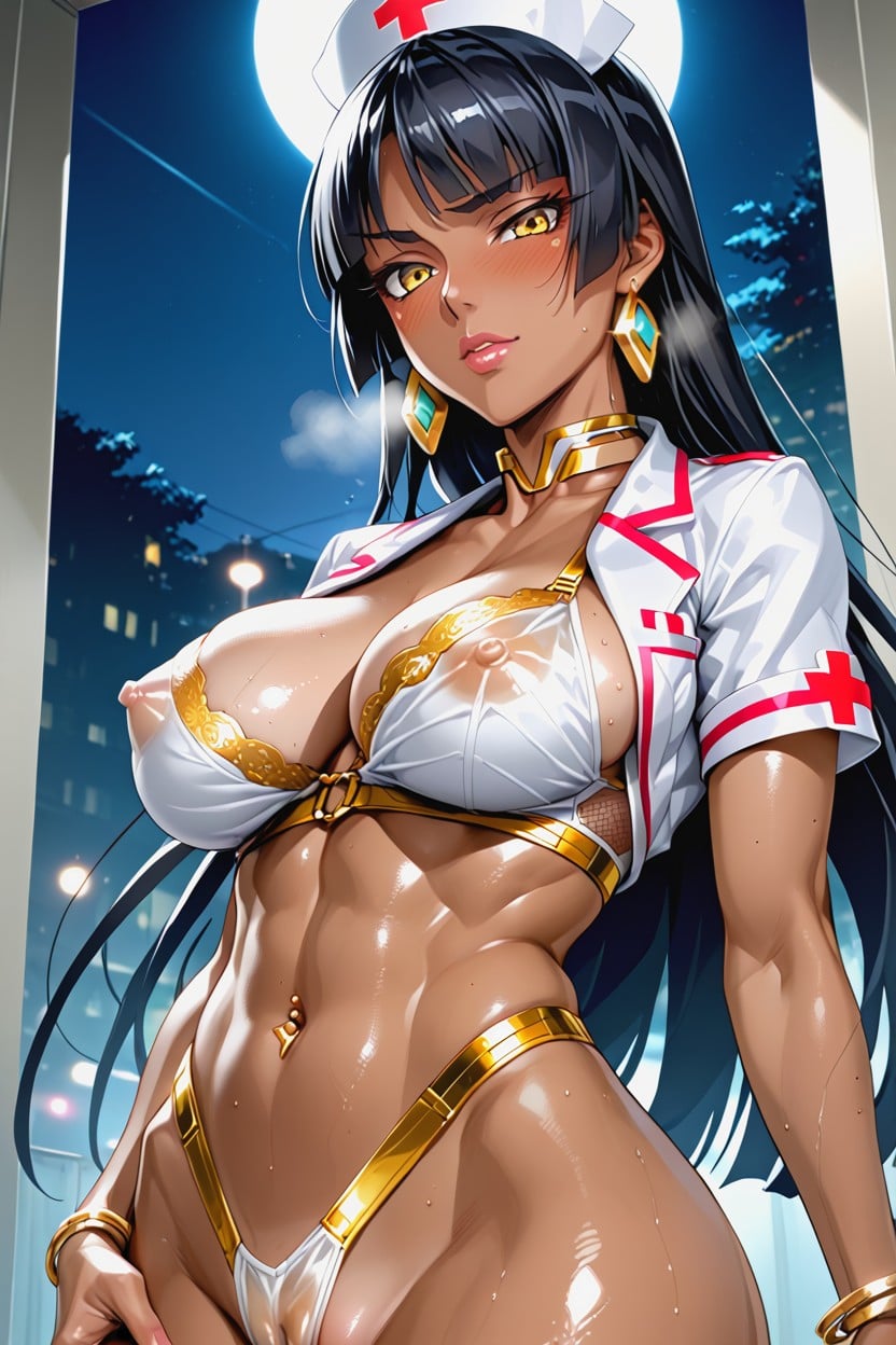 Heavy Breathing, Perfect Dark Skin, 18+ Hentai AI Porn