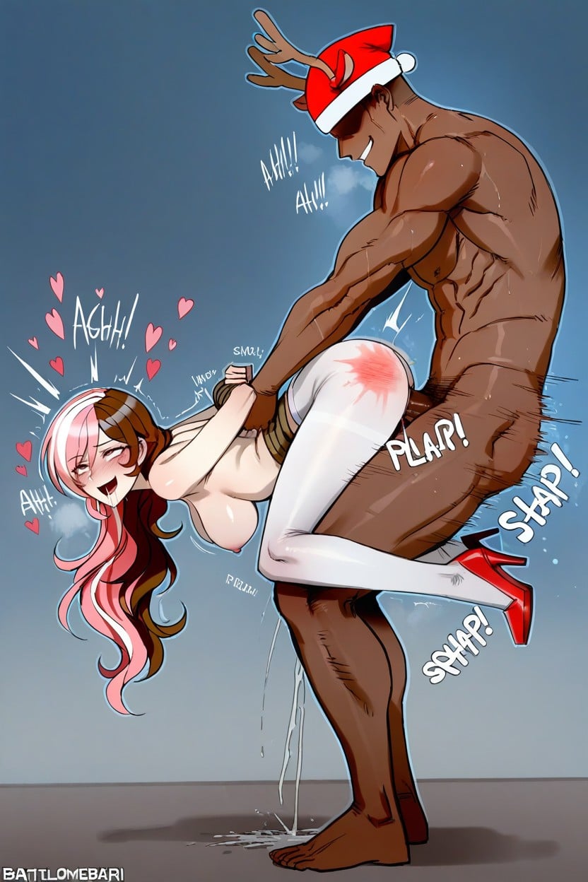 Thick White Outline, Bartolomeobari Style, Colored Photo Hentai AI Porn