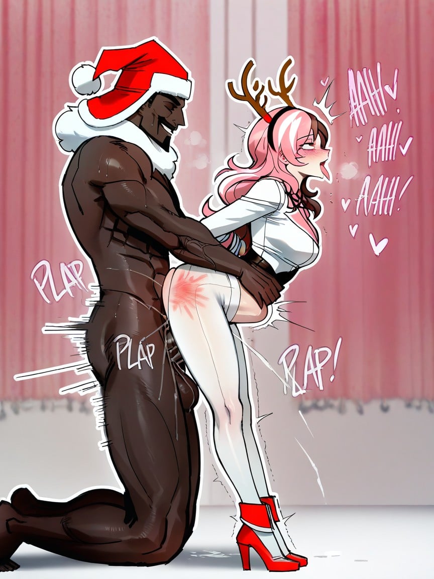 Smiling Ahegao, Interracial, Ratatatat Face Style Hentai AI Porn