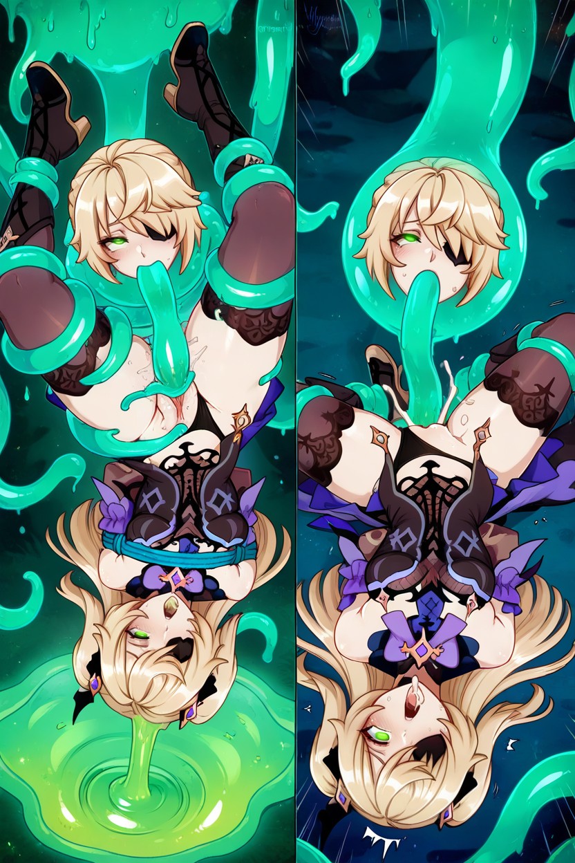 Mouth Full Of Cum, Tentacles In Ass, Black Boots Hentai AI Porn