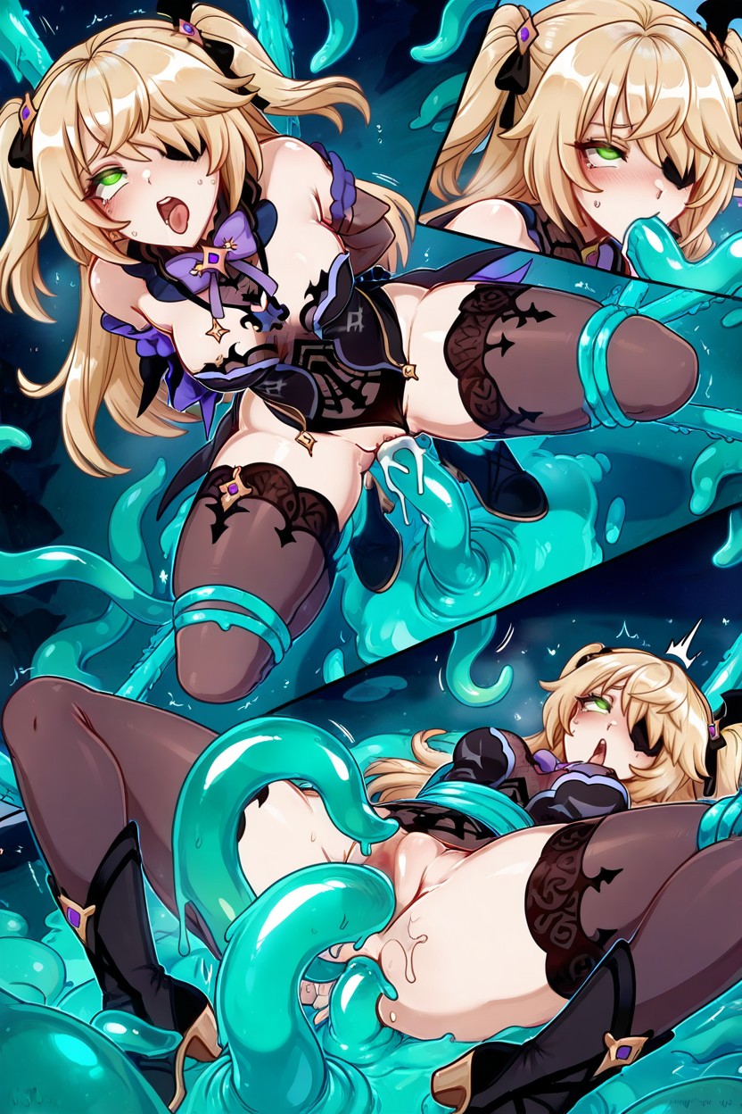 Blush, Black Cotton Thighhighs, Black Boots Hentai AI Porn