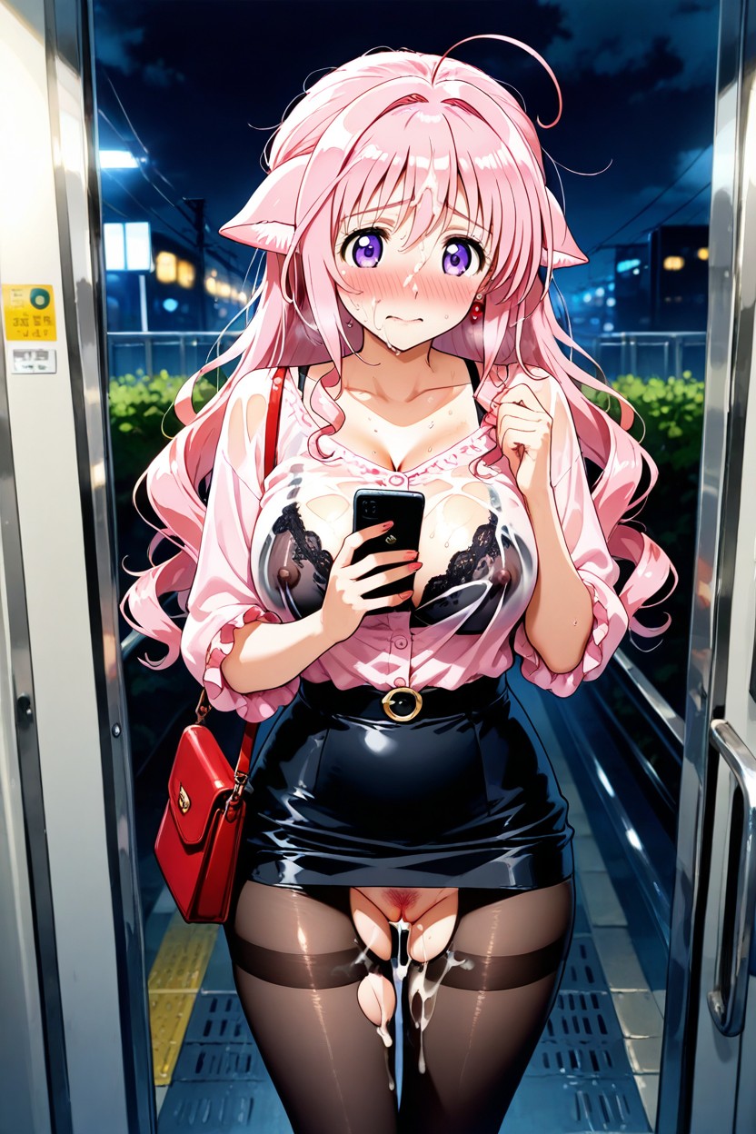 Backlit, 25+, Pink Blouse Hentai AI Porn