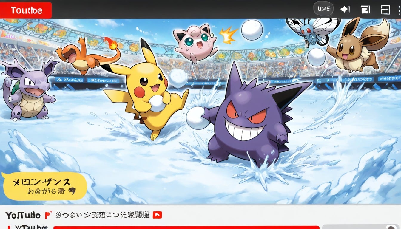 Outside, Snowballs Flying Around, Extremely Simplified Style Porno IA