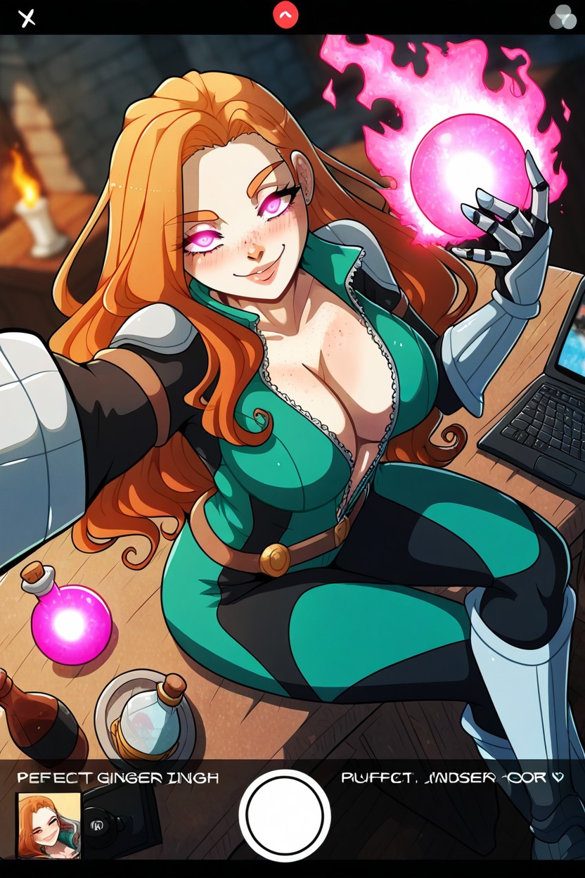 On Table, Heavy Freckles, No Glasses Hentai AI Porn