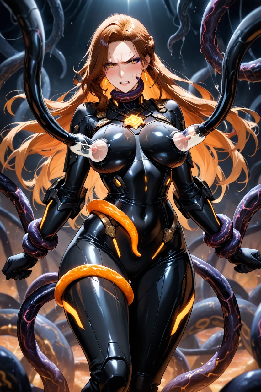 18+, Hexagonal Armor Plates On Both Hips, Wide Hips Hentai AI Porn
