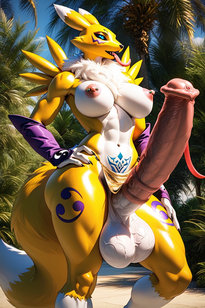 Pierced Nipples, Carnival, Fit Furry AI Porn