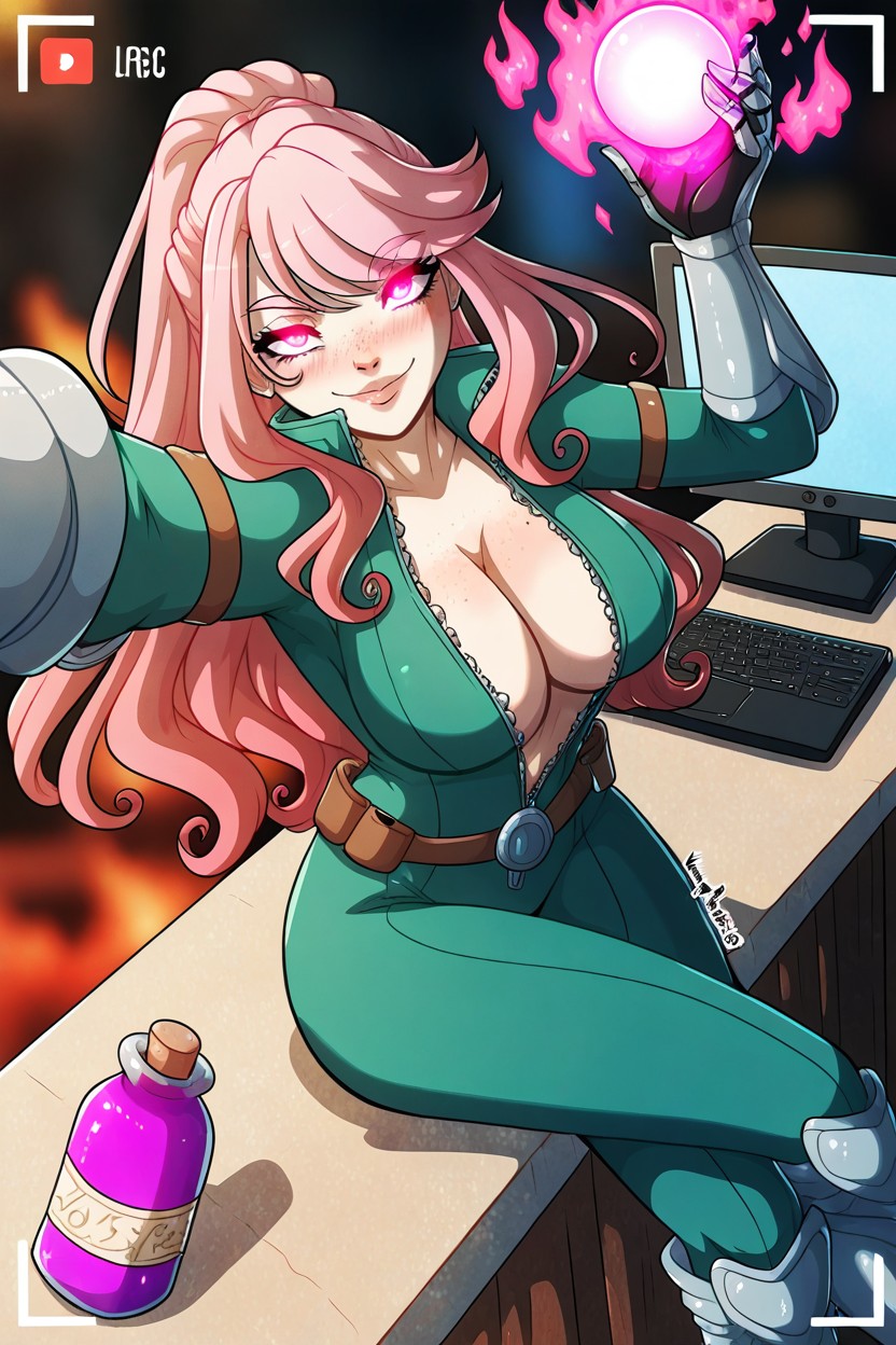 Cleavage, Armor Gloves, Armor Boots Hentai AI Porn