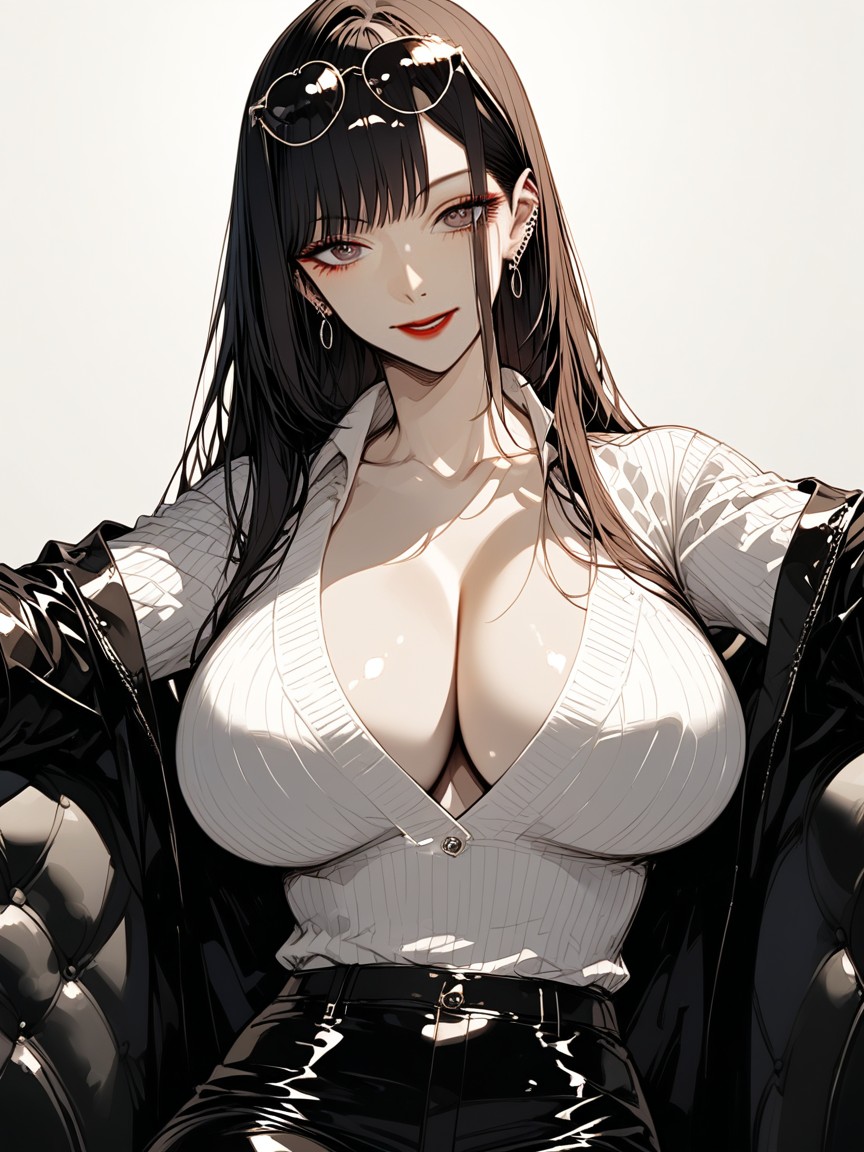Shocked, Neck And Collarbone-baring Fashion, Couch Hentai AI Porn
