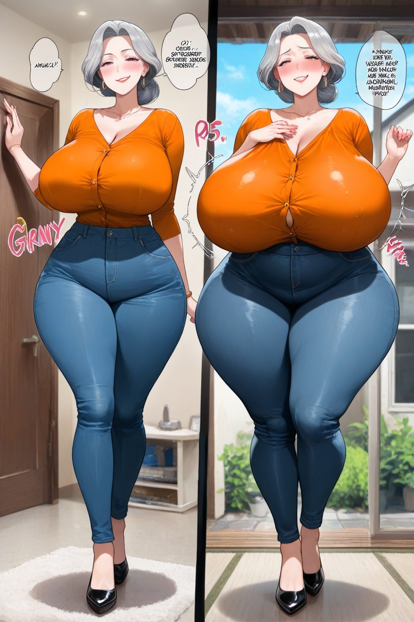Massive Glutes, House, Huge Hanging Breasts Hentai AI Porn