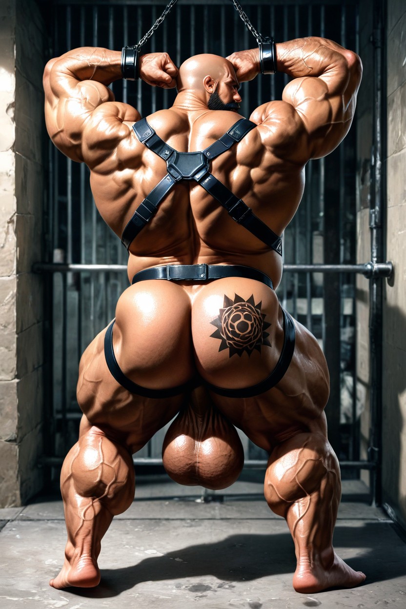 Veiny Arms, Hands Behind His Head, Big Balls 게이 AI 포르노