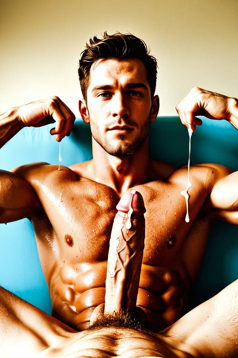 Beautiful Lighting, Erect Penis, Smooth Chest Porno IA Gay