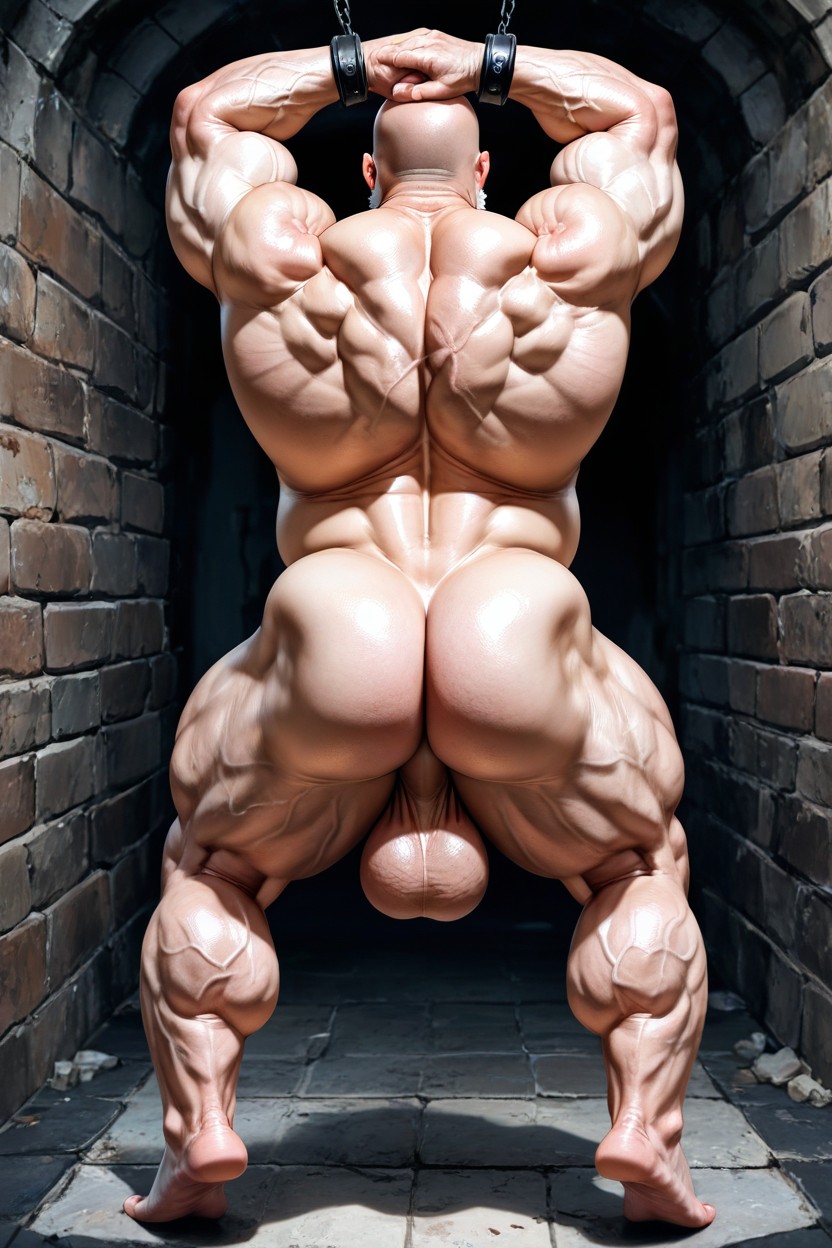 Bara, Peau Pâle, Vue Arrière Porno IA Gay