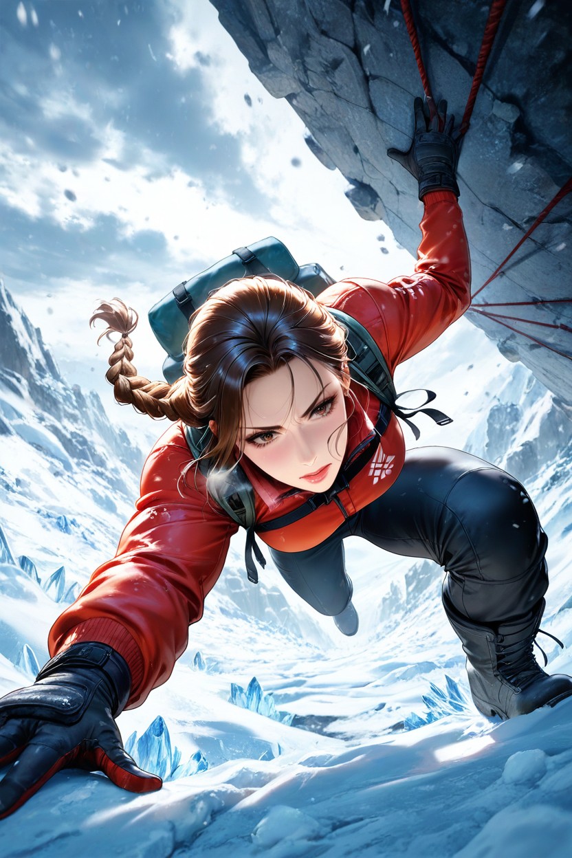 Muscular, Huge Height Below Her, Climbing Gear Hentai AI Porn