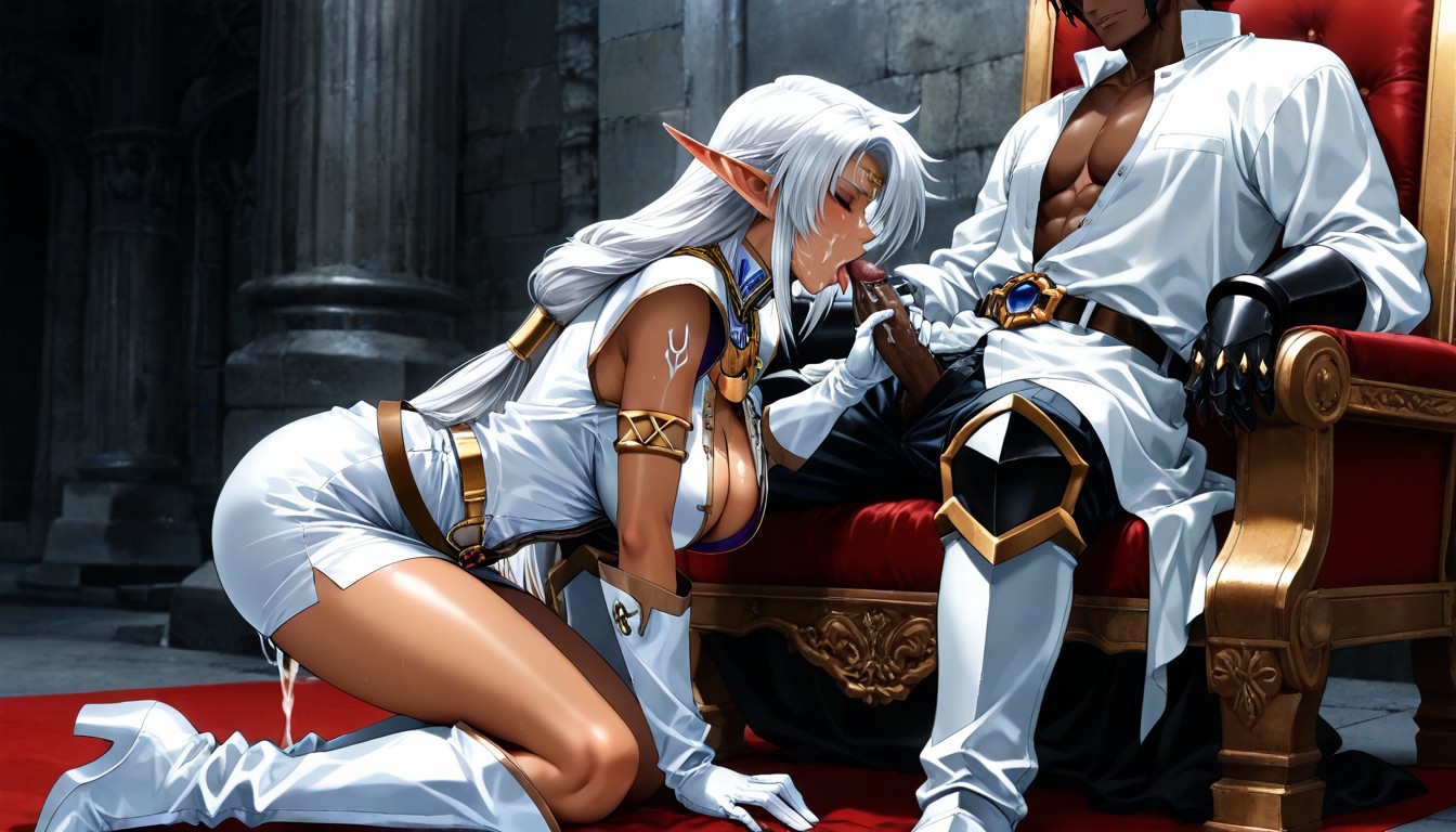 Long Black Hair, Pale Skin, Prominent Cleavage Hentai AI Porn
