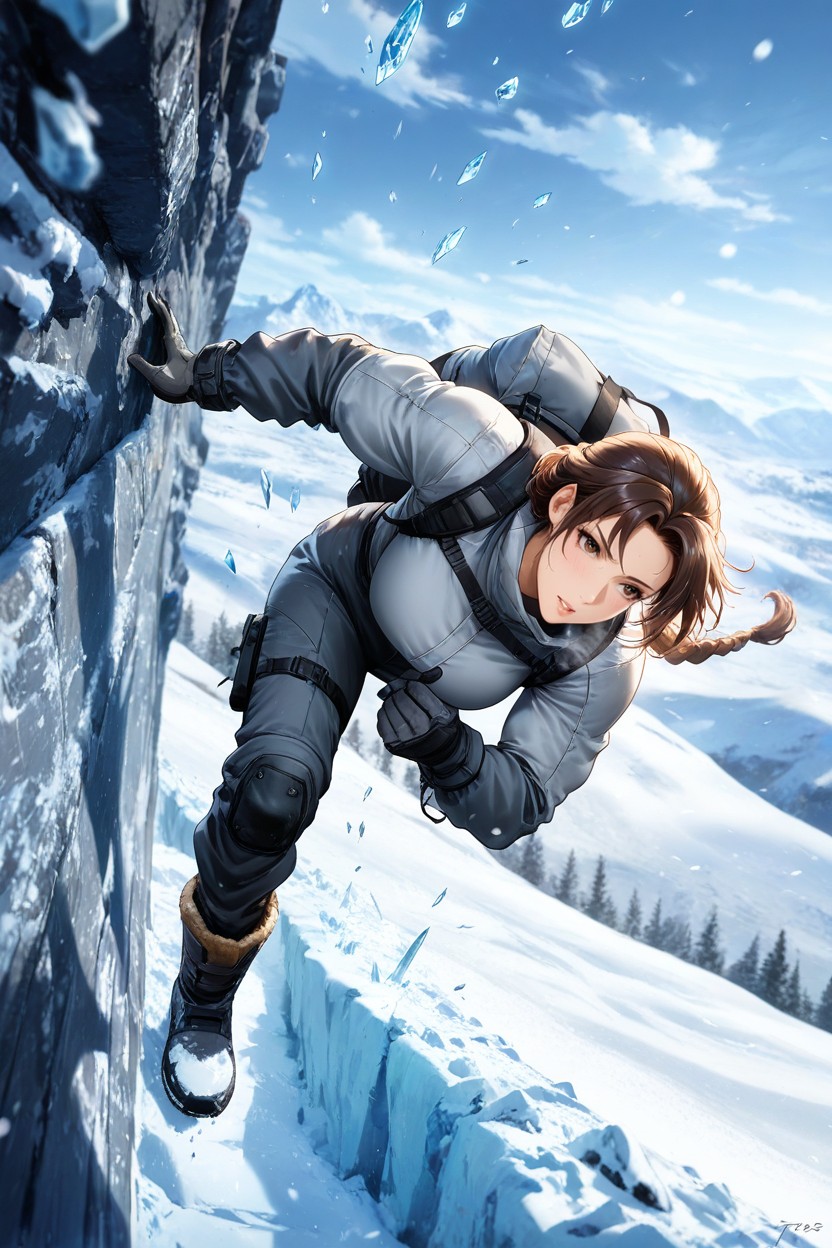 Brown Eyes, Muscular, White Out Snow Hentai AI Porn